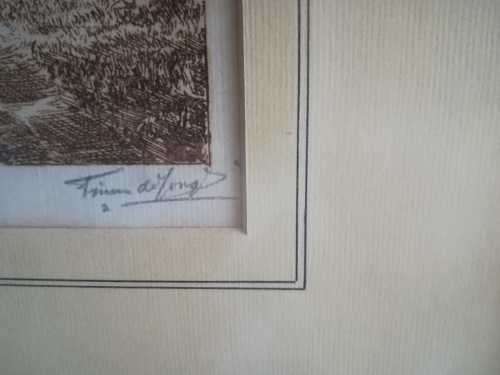 Tinus de Jongh. Vredenburg, Muldersvlei, Cape. Etching