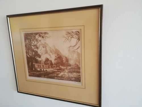 Tinus de Jongh. Vredenburg, Muldersvlei, Cape. Etching