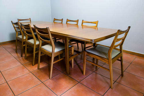 DISCOUNTED - LARGE MID CENTURY MODERN EXTENDABLE DINING TABLE - D.S. VORSTER & CO. (MCM) (Retro)