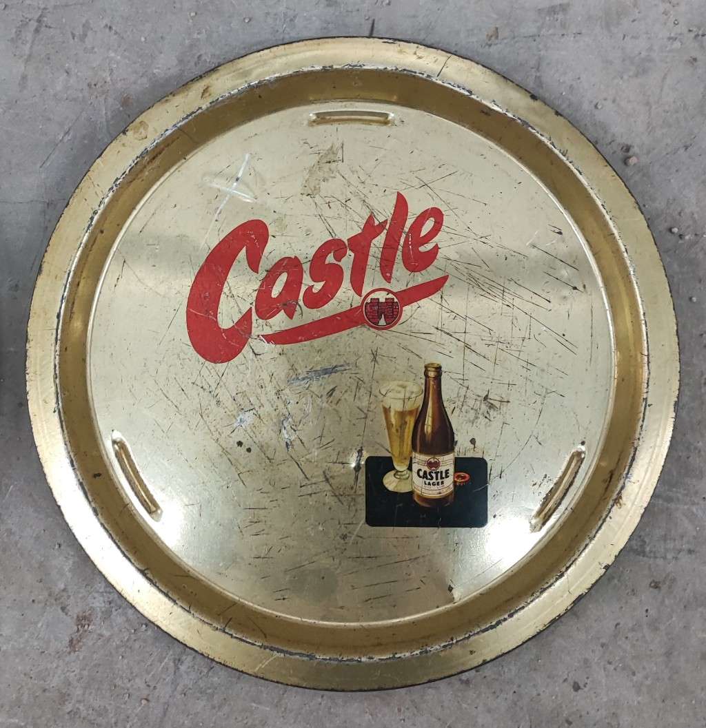 2 Vintage beer serving trays