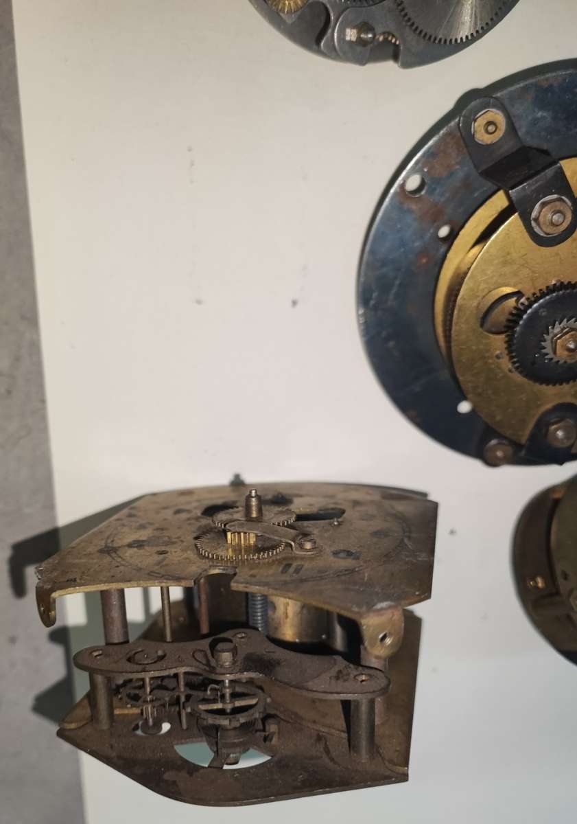 Selection of clock mechanisms for spares. See photographs.