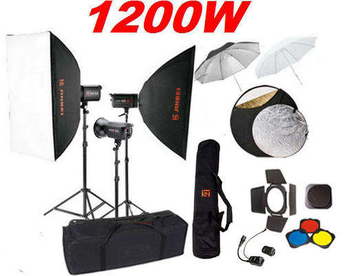NEWEST! 3 X JINBEI Smart-400 STROBE STUDIO FLASH LIGHTING KIT