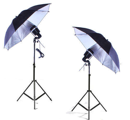 2X SY8000 Photo Studio Strobe Flash Light Bulb with 33" Umbrella Lighting Stand Kit