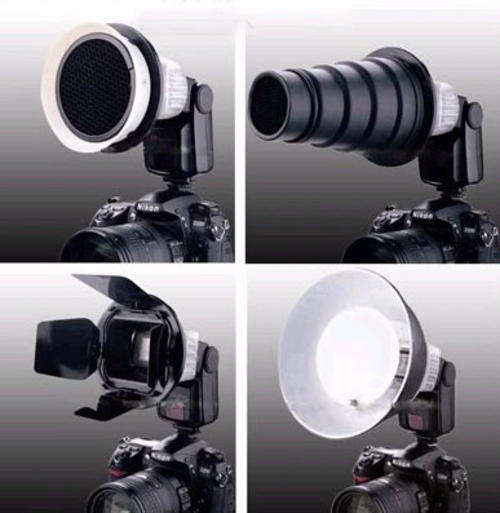 Flash Reflector Diffuser Softbox Honeycomb Snoot Kit