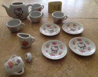 vintage Hello Kitty tea set porcelain , 12 items