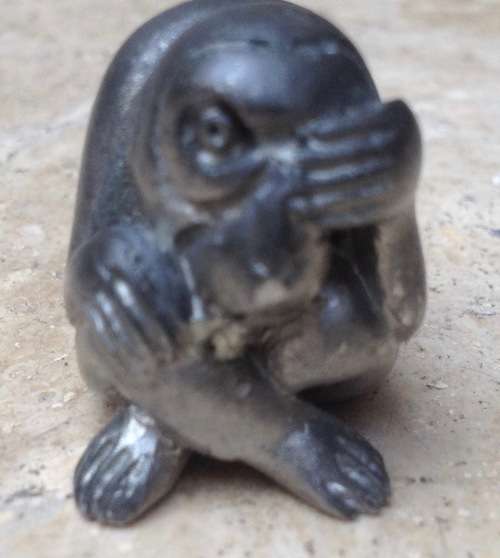 vintage miniature pewter three wise monkeys 1988