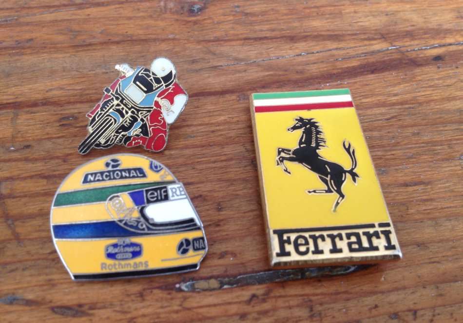 Ferrari Pin badge numbered , plus 2 biking pin badges