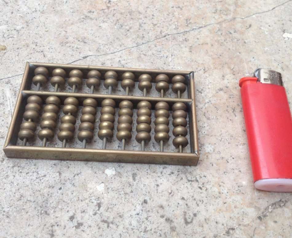 miniature brass abacus