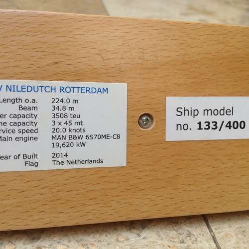 MMCE M/V NILEDUTCH cargo ship scale model boxed with Certificate of exclusivity