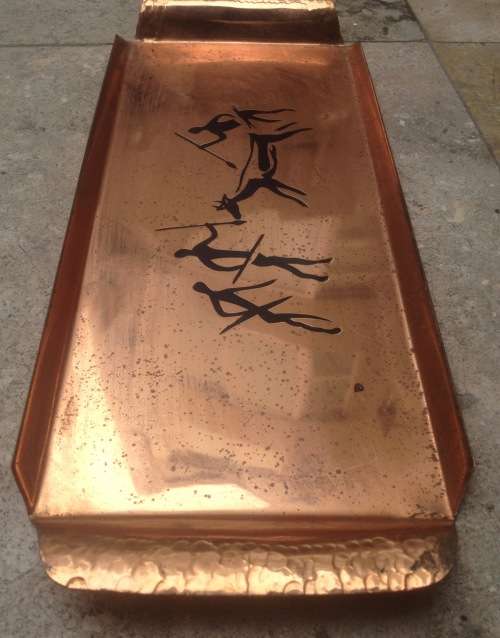 vintage rhodesian copper tray lot of 3