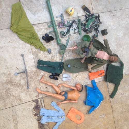 vintage action men lot ,1964 and 1978 men ,with extras , GI joe