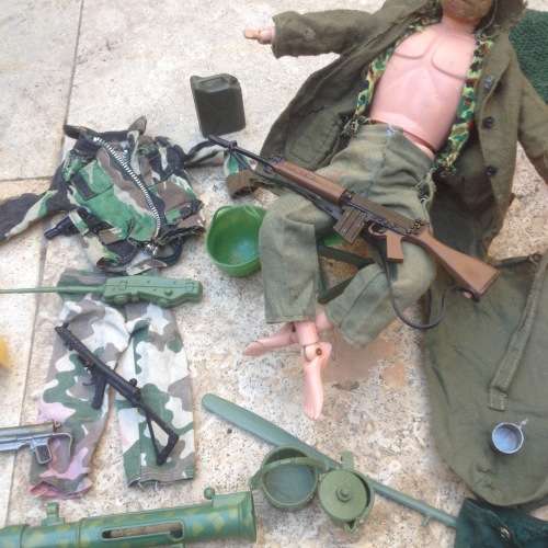 vintage action men lot ,1964 and 1978 men ,with extras , GI joe