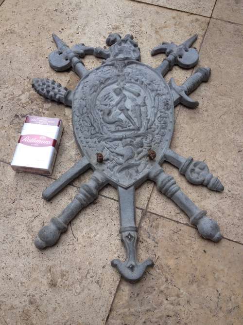 coat of arms , Aluminium family crest wall hanging vintage , made in Japan