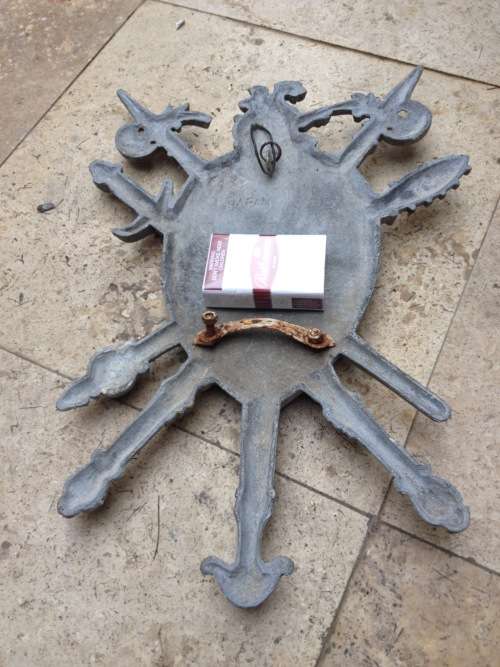 coat of arms , Aluminium family crest wall hanging vintage , made in Japan