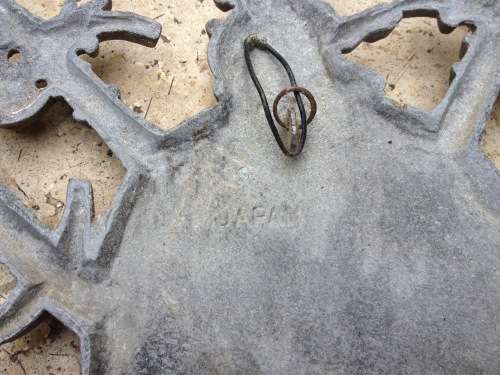 coat of arms , Aluminium family crest wall hanging vintage , made in Japan