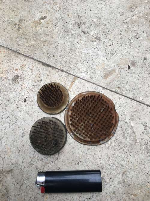 vintage flower frog collection of 3 round