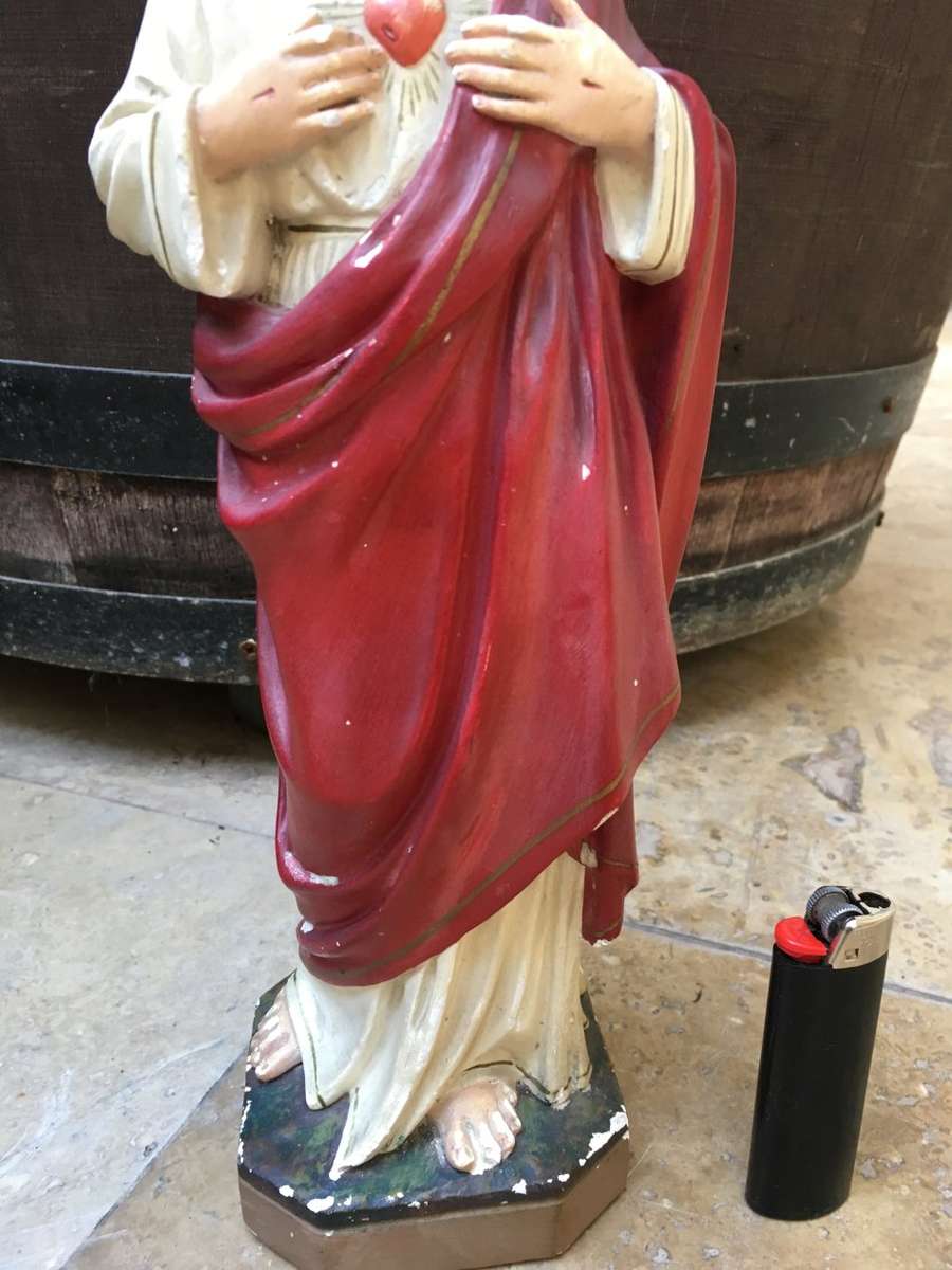 vintage sacred heart of Jesus statue figurine
