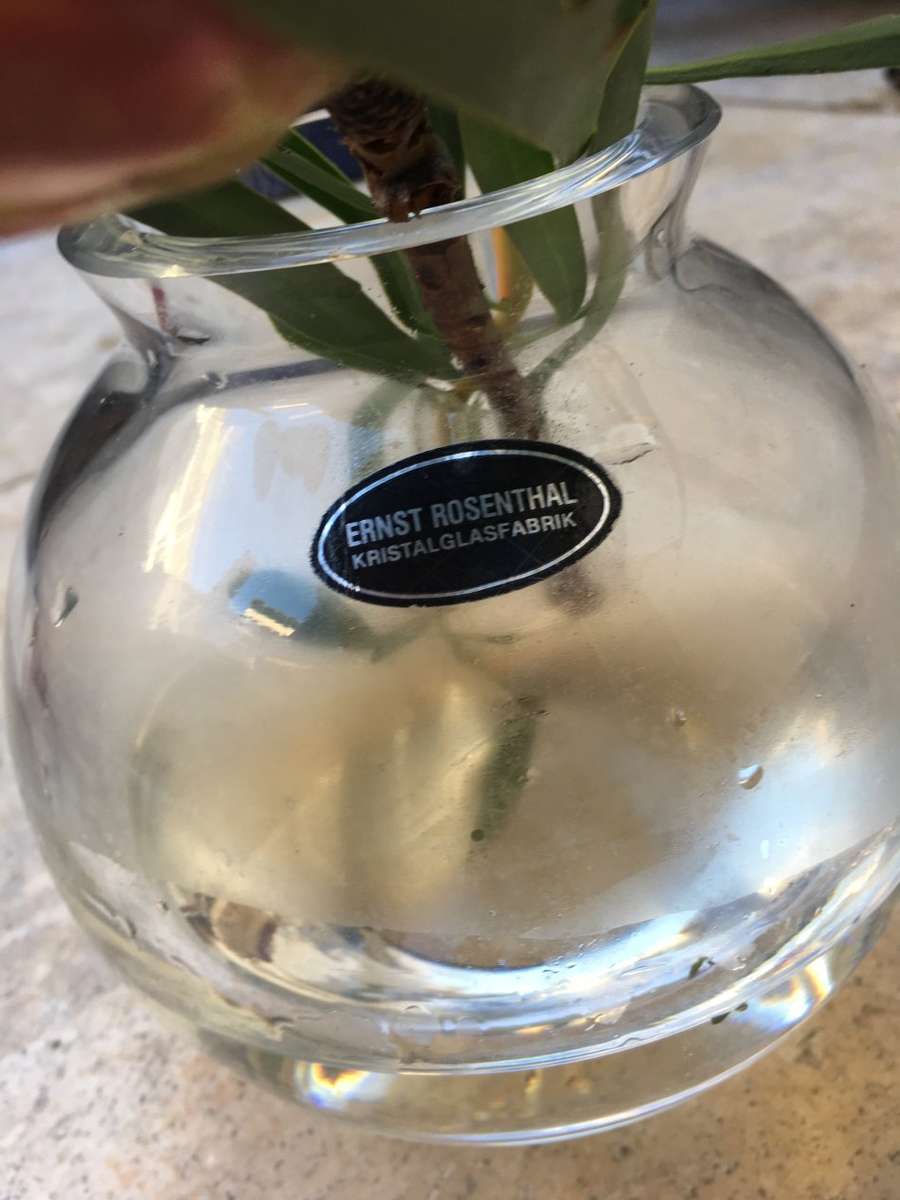 vintage Ernst Rosenthal crystal glass bubble dome vase