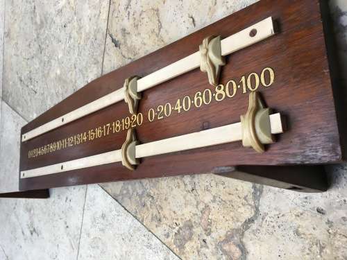 vintage pool , snooker , billiards scoreboard