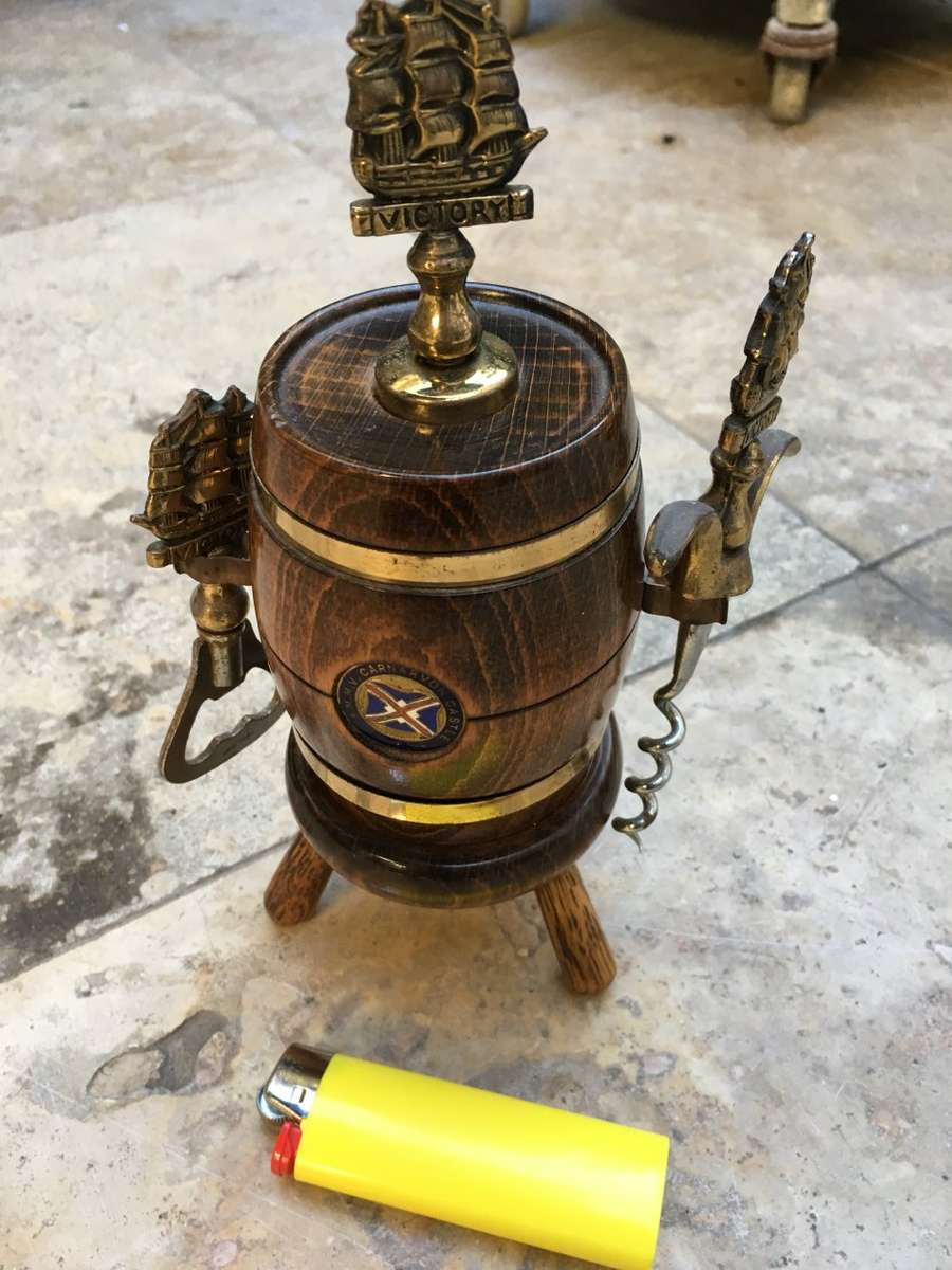 hms Victory bar tools on a barrel