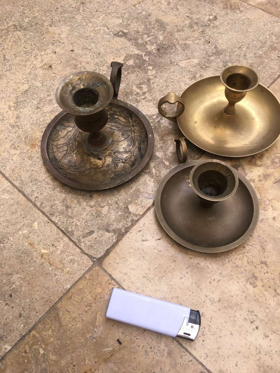 vintage chamberstick , chamber stick candle holders , 3 of