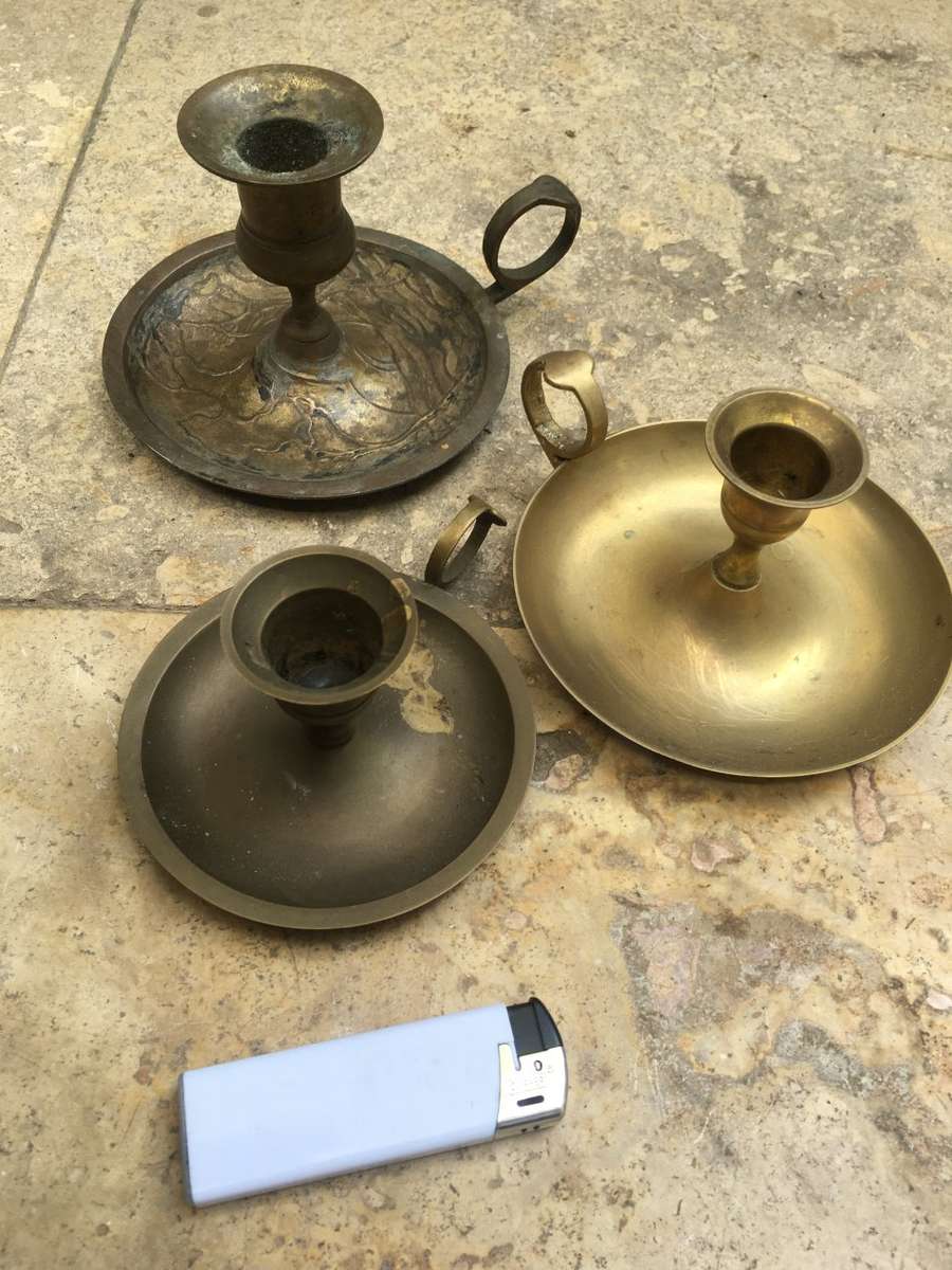 vintage chamberstick , chamber stick candle holders , 3 of