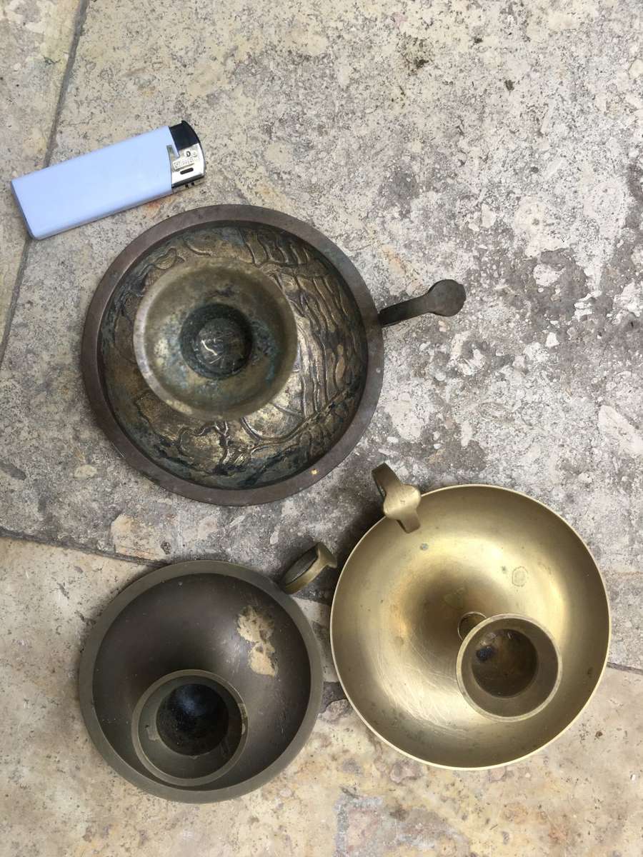 vintage chamberstick , chamber stick candle holders , 3 of