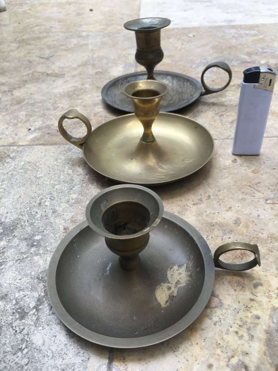 vintage chamberstick , chamber stick candle holders , 3 of