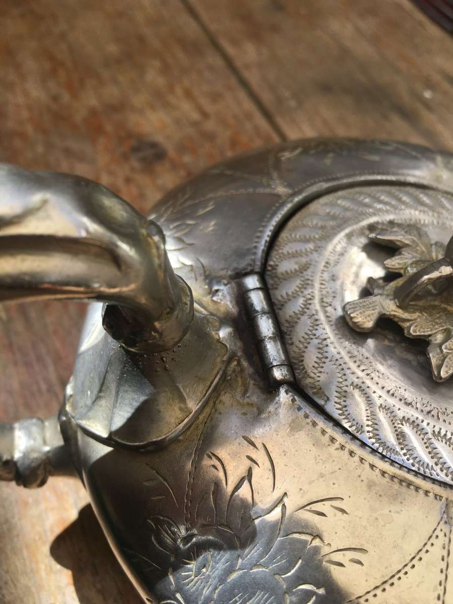 vintage victorian ornate rare silver Alladin genie teapot