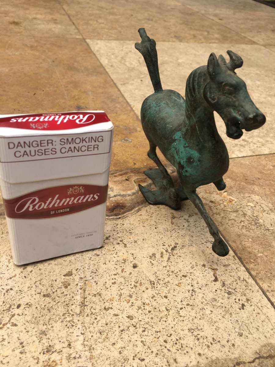 Vintage Bronze Chinese Flying Running Horse of Gansu Sculpture figure, Treading on flying swallow