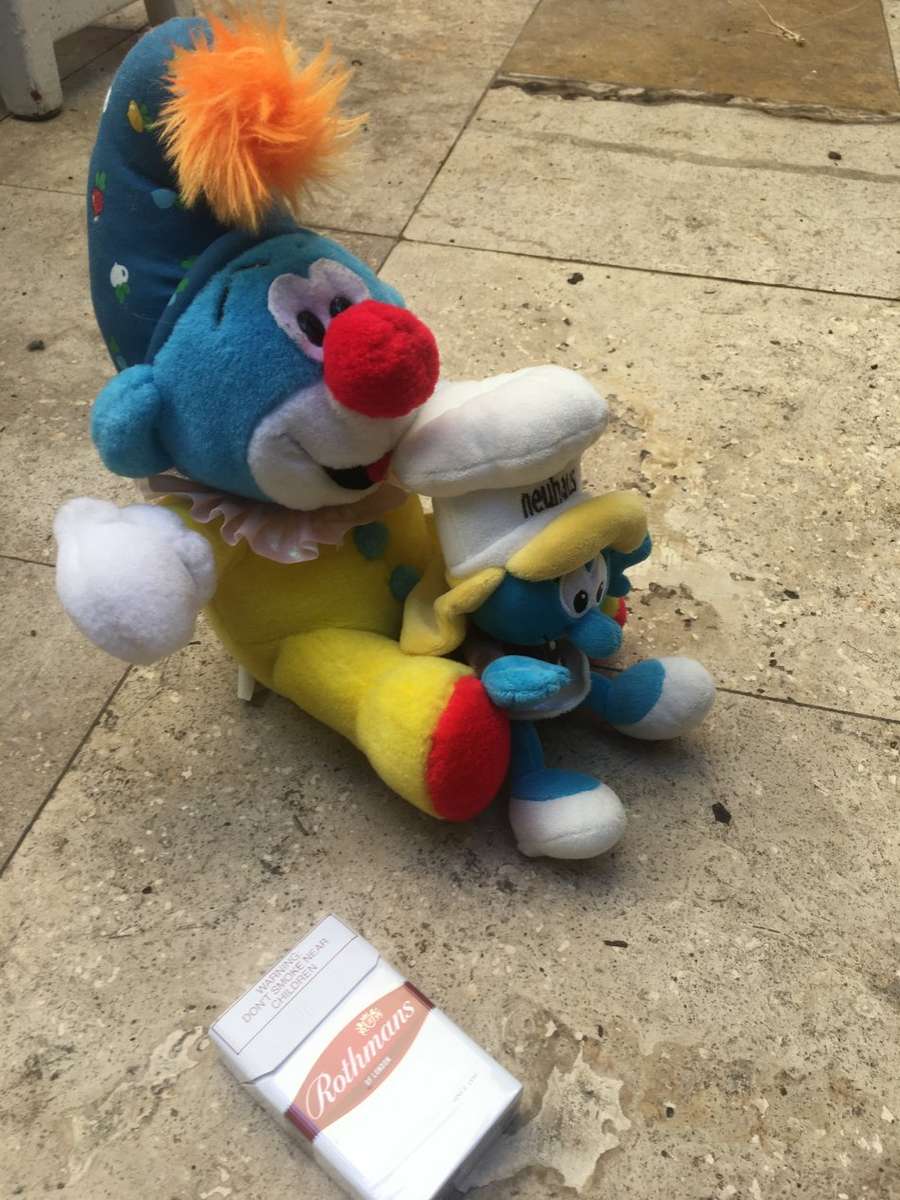 smurf pair of soft dolls