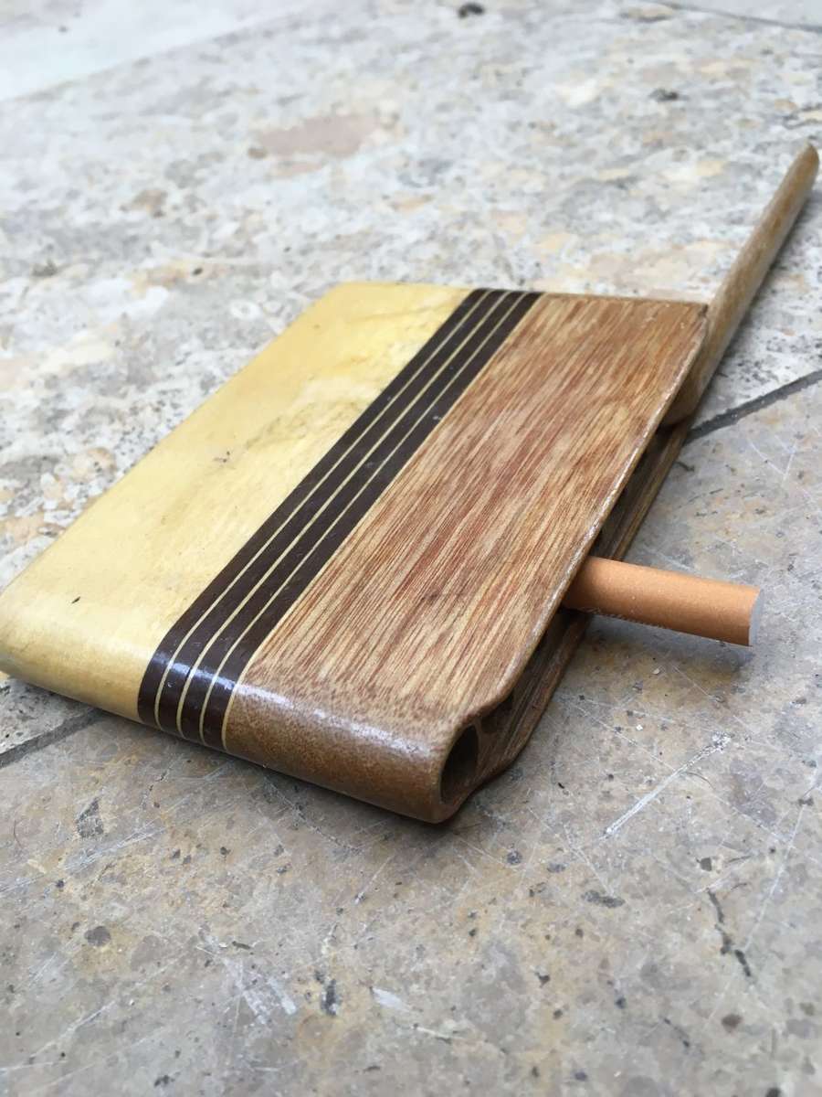 vintage wooden cigarette box