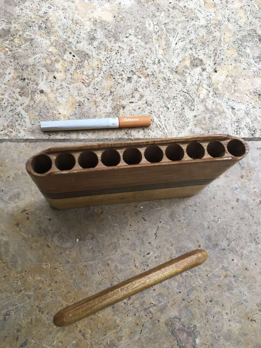 vintage wooden cigarette box