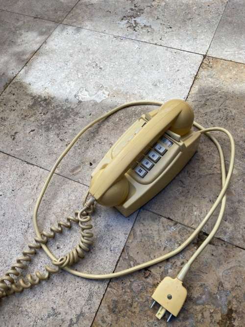 vintage press button telephone