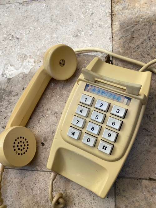 vintage press button telephone