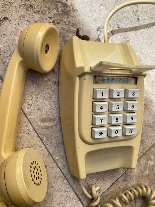 vintage press button telephone