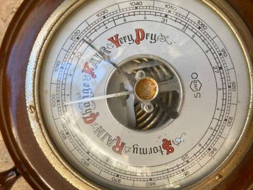 vintage sundo barometer ships wheel nautical , made in Germany