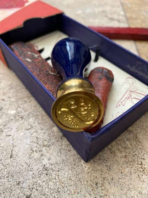 vintage stuart houghton design seal with wax