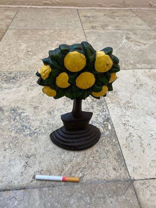 vintage cast iron door stop lemon tree doorstopper