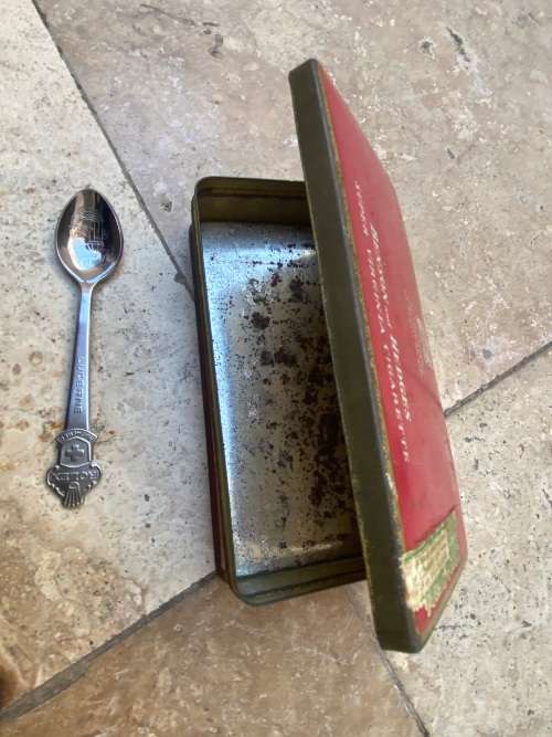 Rolex Bucherer Lucerne spoon with vintage benson and hedges cigarette tin