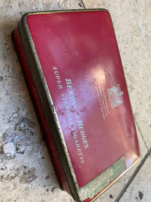 Rolex Bucherer Lucerne spoon with vintage benson and hedges cigarette tin