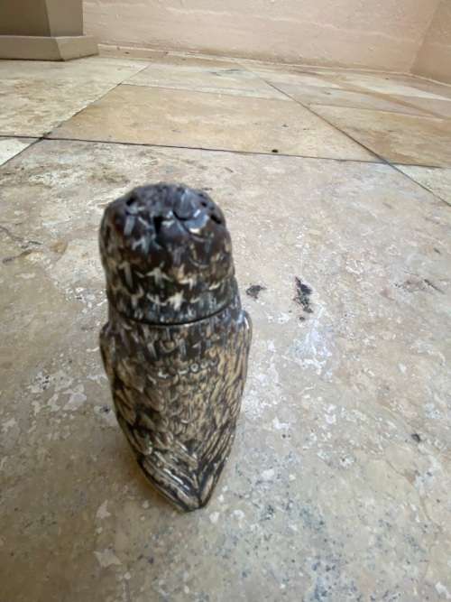 vintage sterling silver owl incense burner