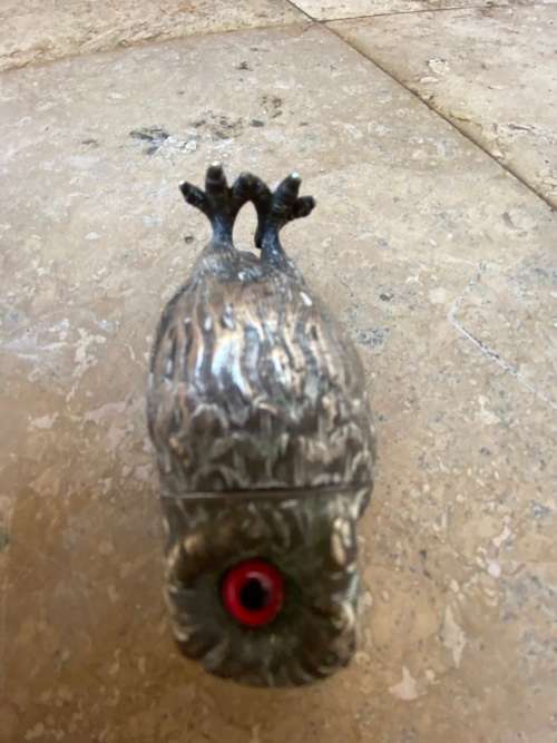 vintage sterling silver owl incense burner