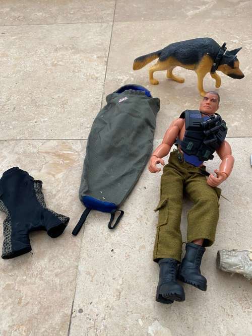 vintage actionman figure the ultra corps with dog and extras lanard 1999