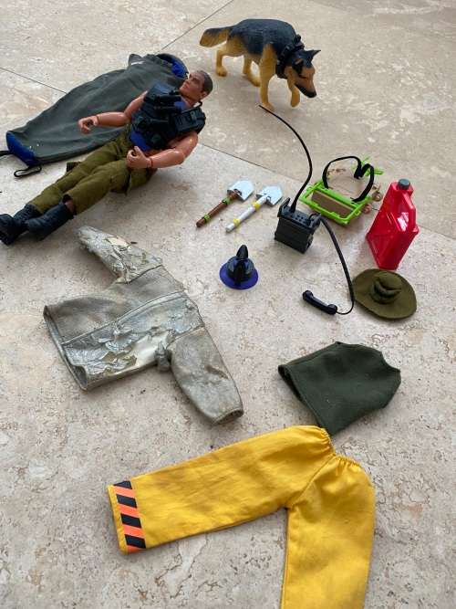 vintage actionman figure the ultra corps with dog and extras lanard 1999