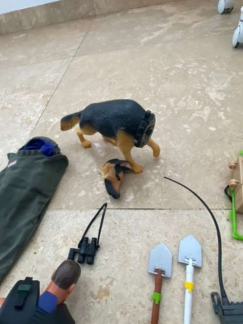 vintage actionman figure the ultra corps with dog and extras lanard 1999