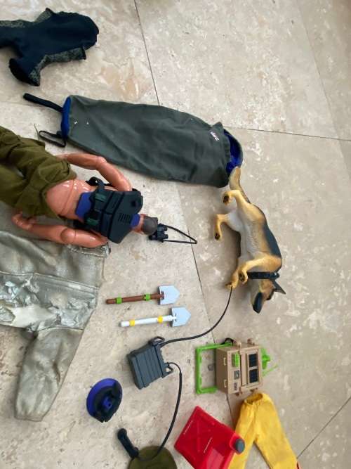 vintage actionman figure the ultra corps with dog and extras lanard 1999