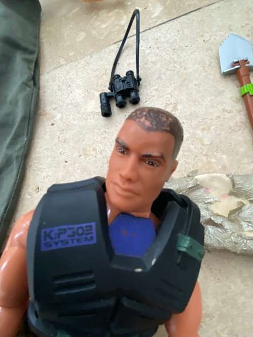 vintage actionman figure the ultra corps with dog and extras lanard 1999