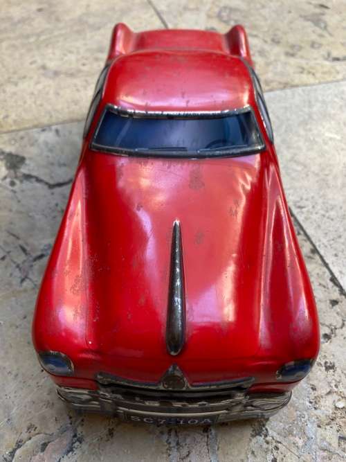 vintage red toffee tin car woolworths toffees storage tin trinket box