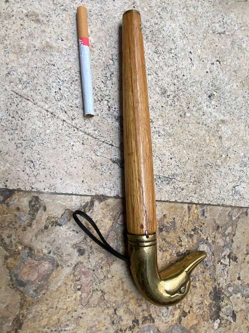 vintage brass duck head walking stick handle